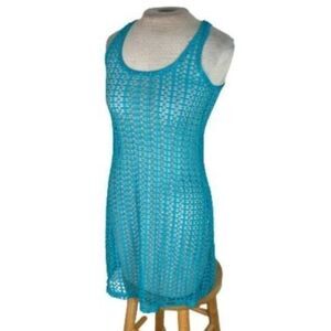 Daniela Tombini Mesh Swim Coverup Turquoise Green XS